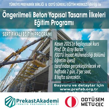 ÖNGERİLMELİ BETON YAPISAL TASARIM İLKELERİ EĞİTİM PROGRAMI